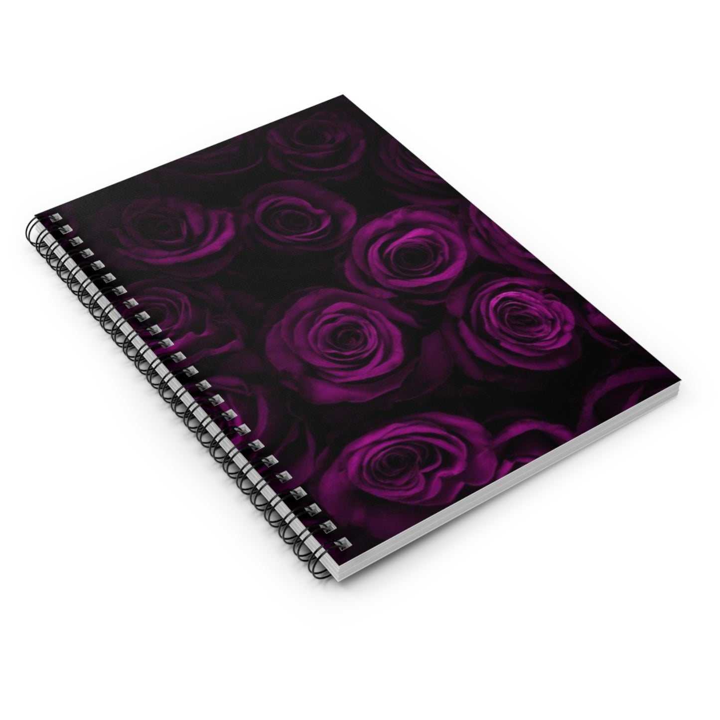 Dark Purple Roses Spiral Notebook - Ruled Line