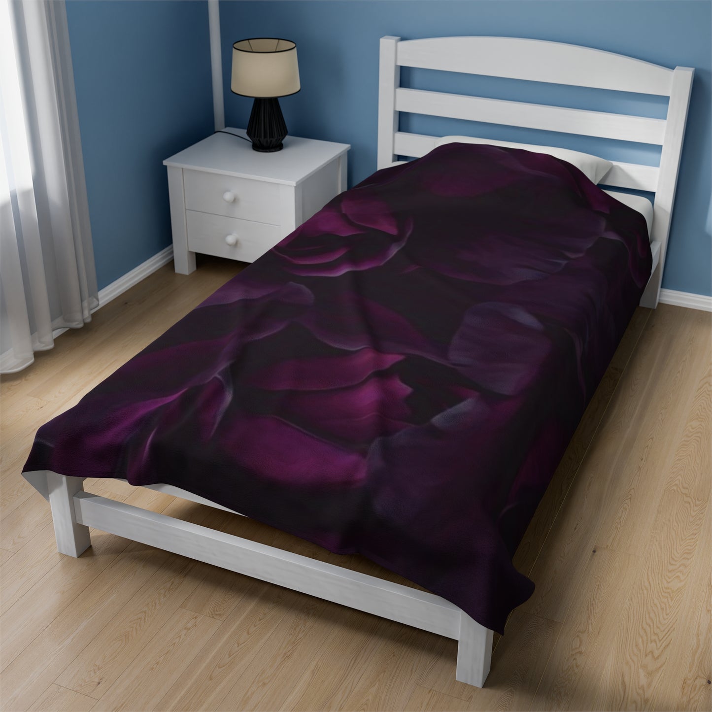 Dark Purple Floral Blanket