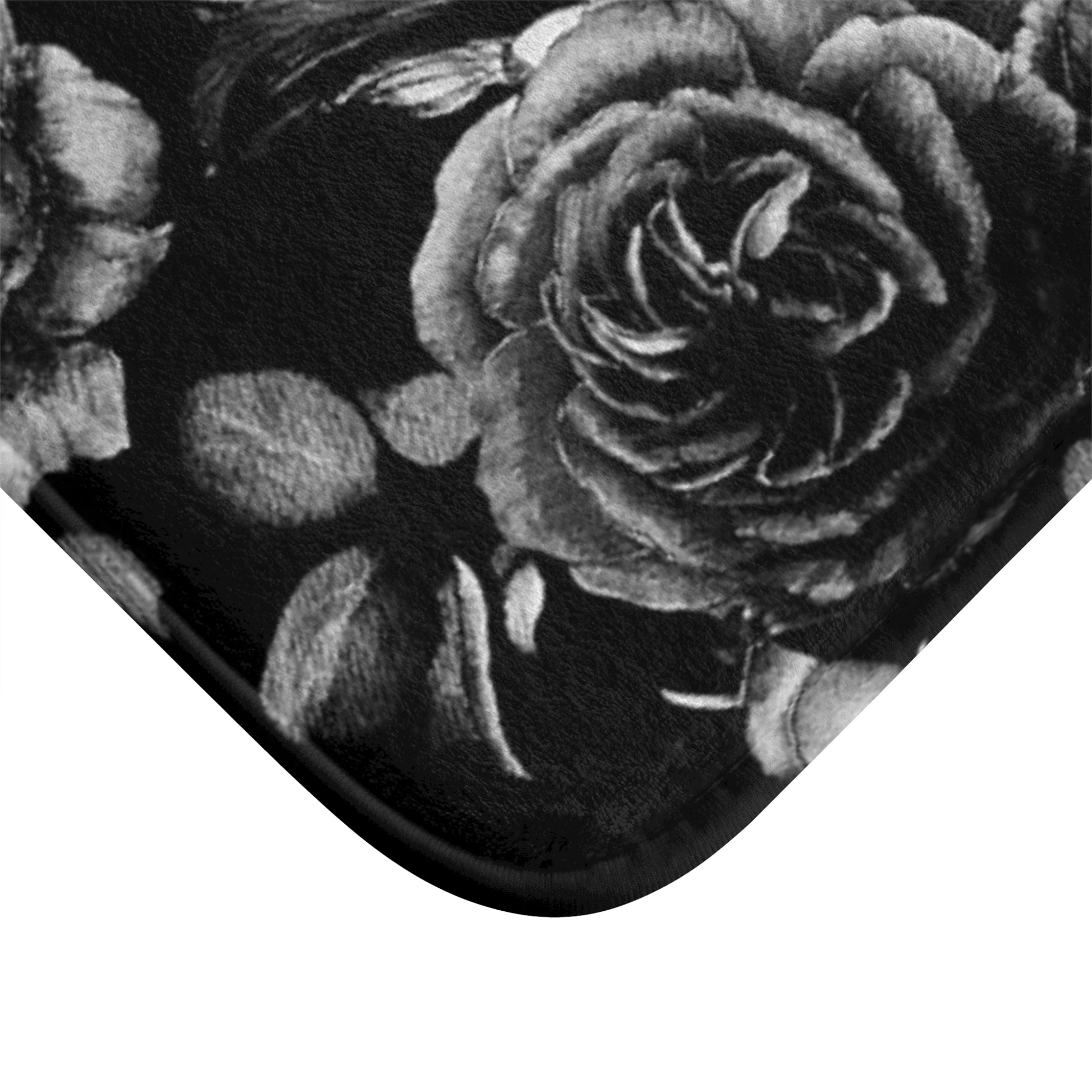 Black & White Floral Bath Mat Anti Slipping