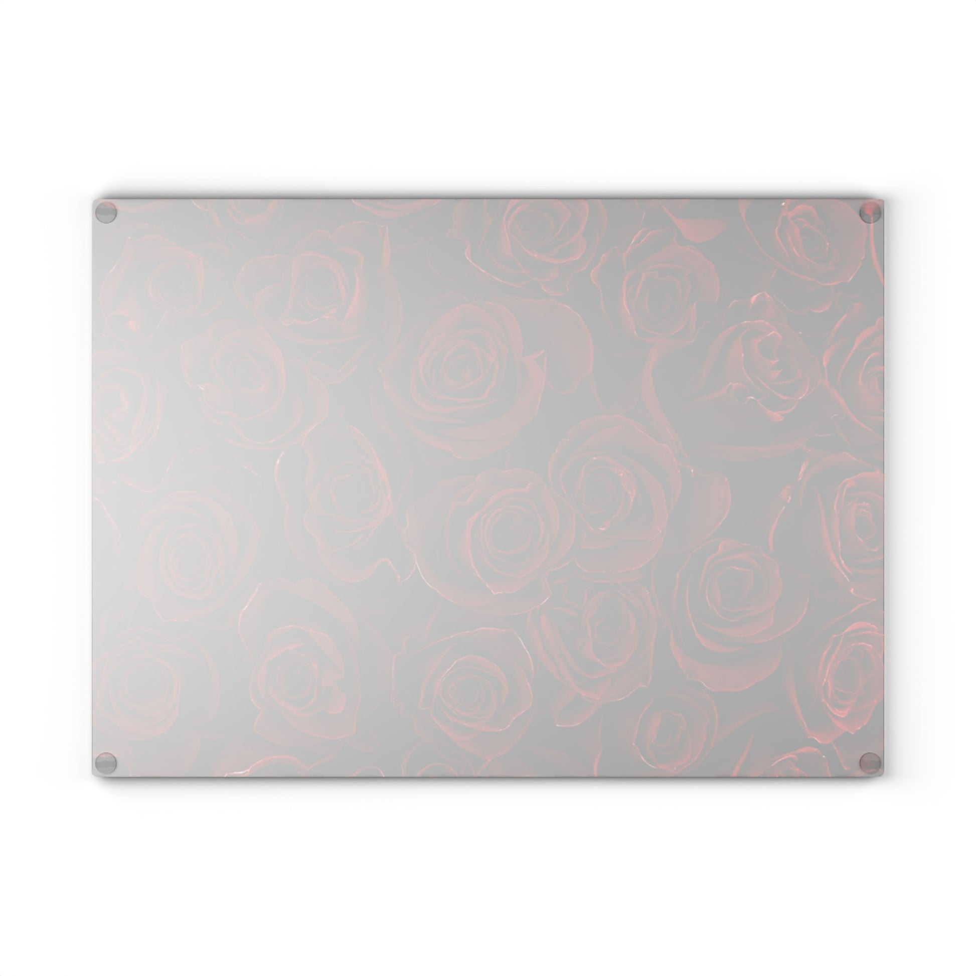 Red Roses Floral Glass Cutting Board – Romantic & Functional Kitchen Accessory
