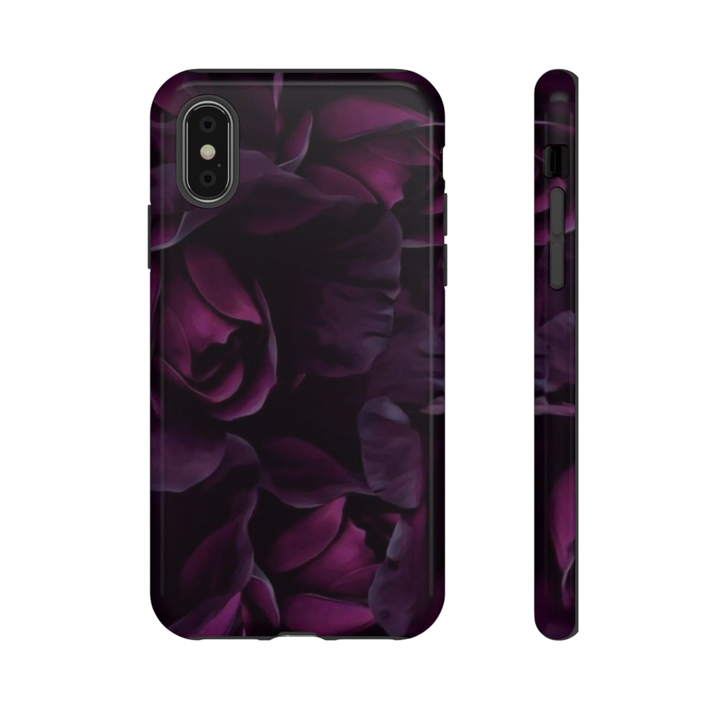 Dark Purple Floral Tough Phone Case