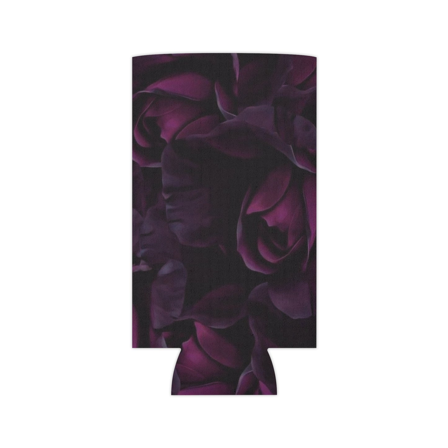 Dark Purple Floral Can Cooler