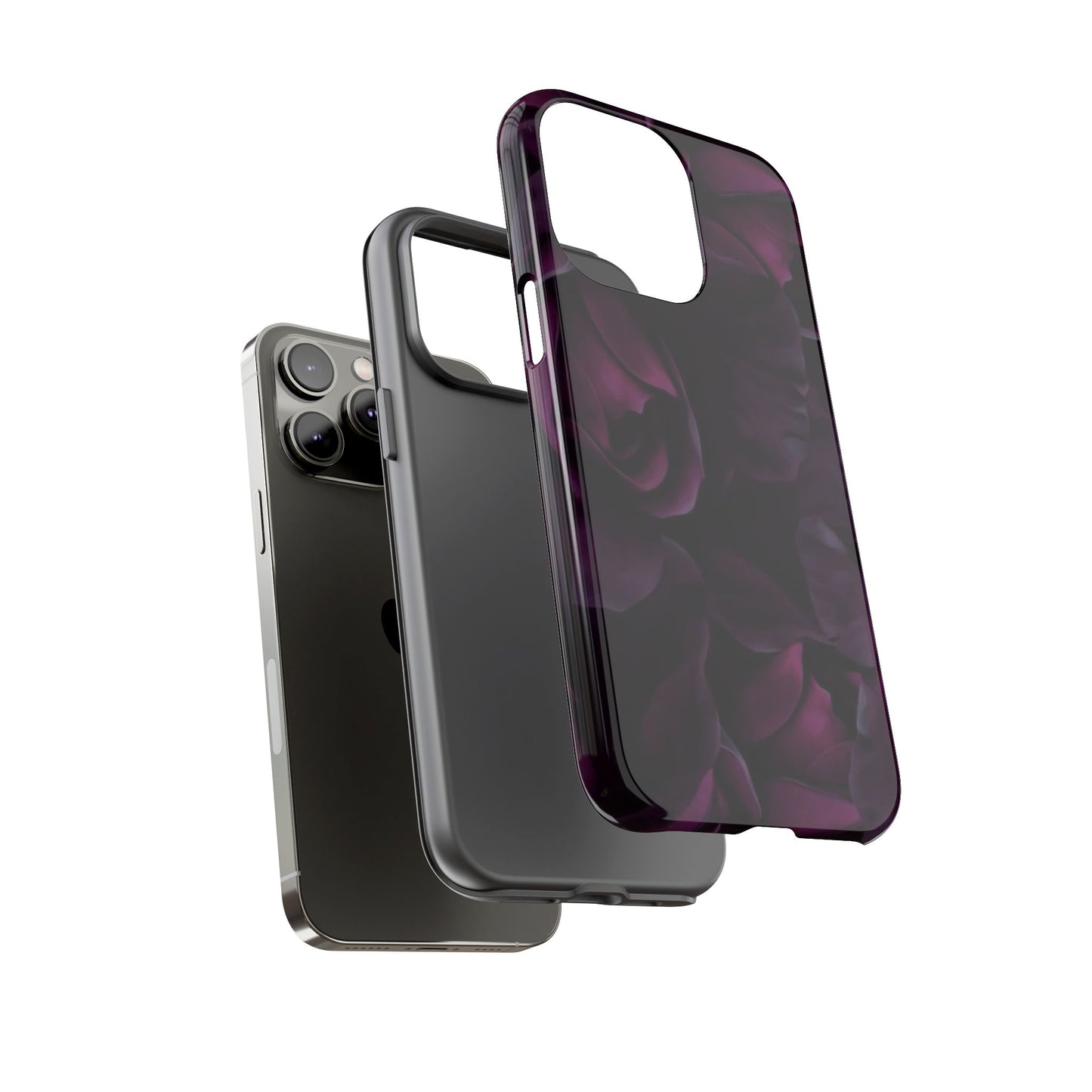 Dark Purple Floral Tough Phone Case
