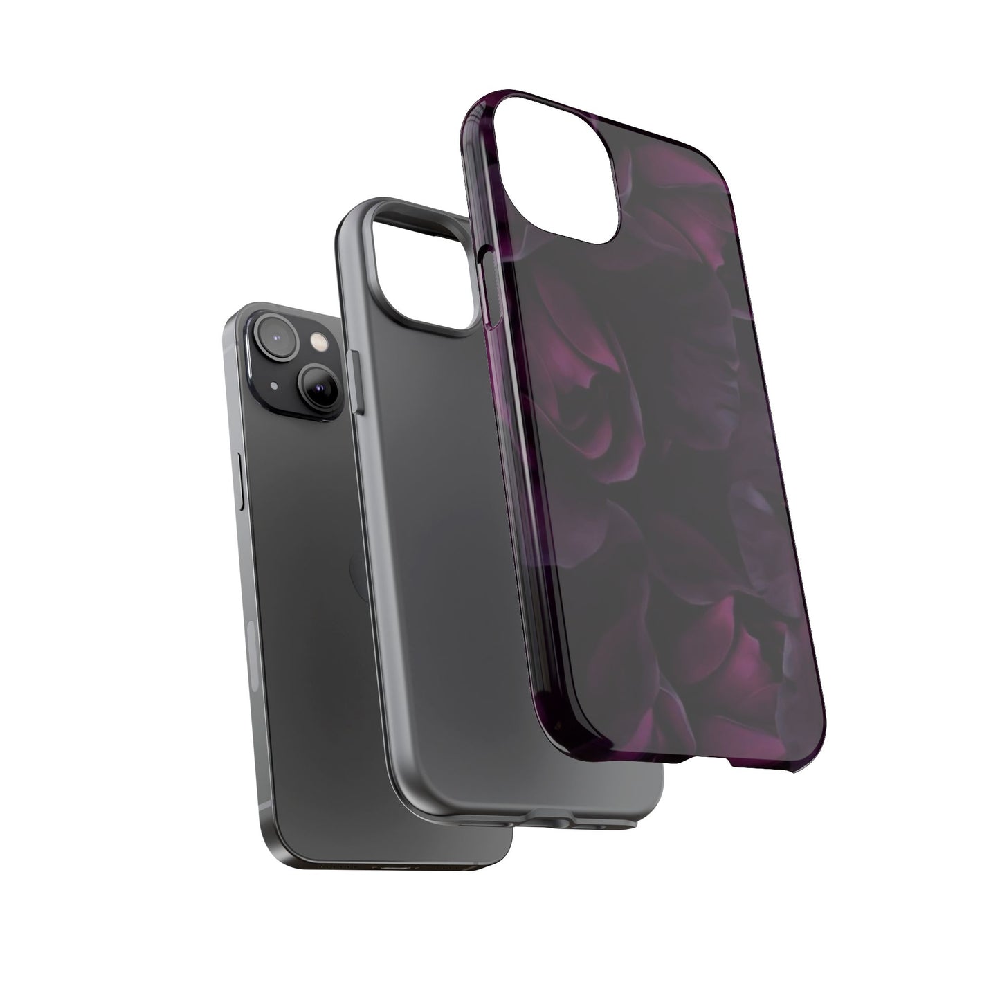 Dark Purple Floral Tough Phone Case