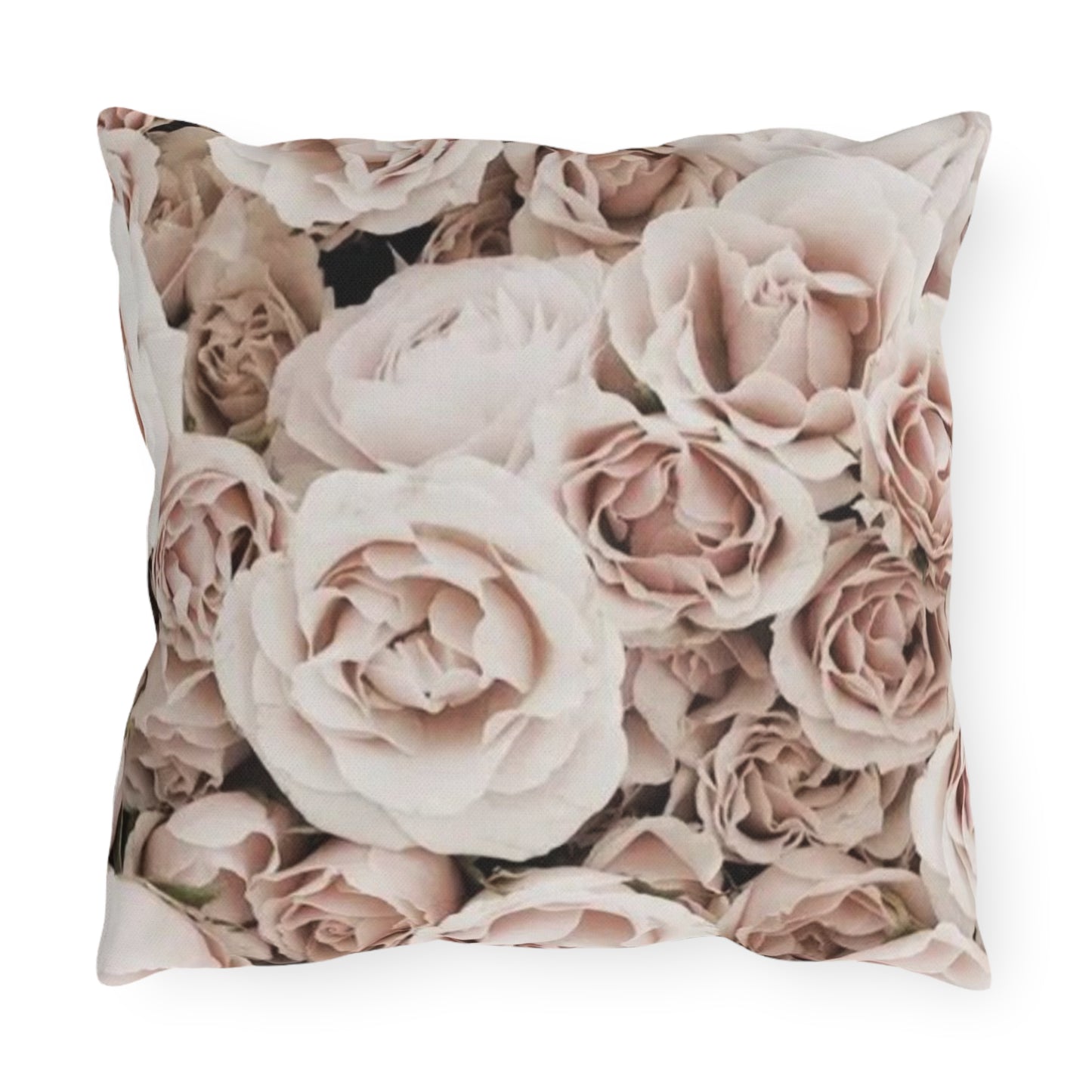 Light Pink Floral Outdoor Pillow