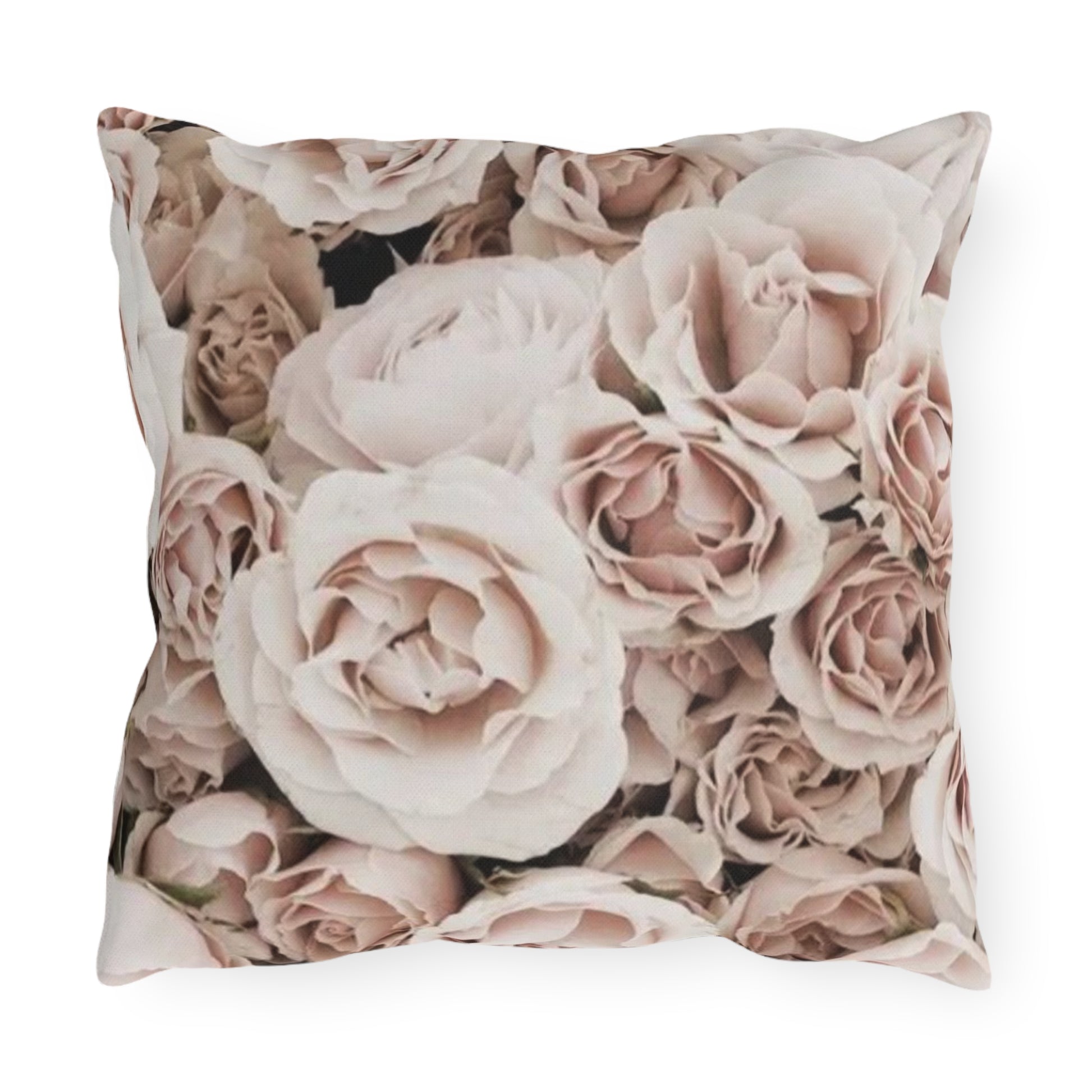 Light Pink Floral Outdoor Pillow