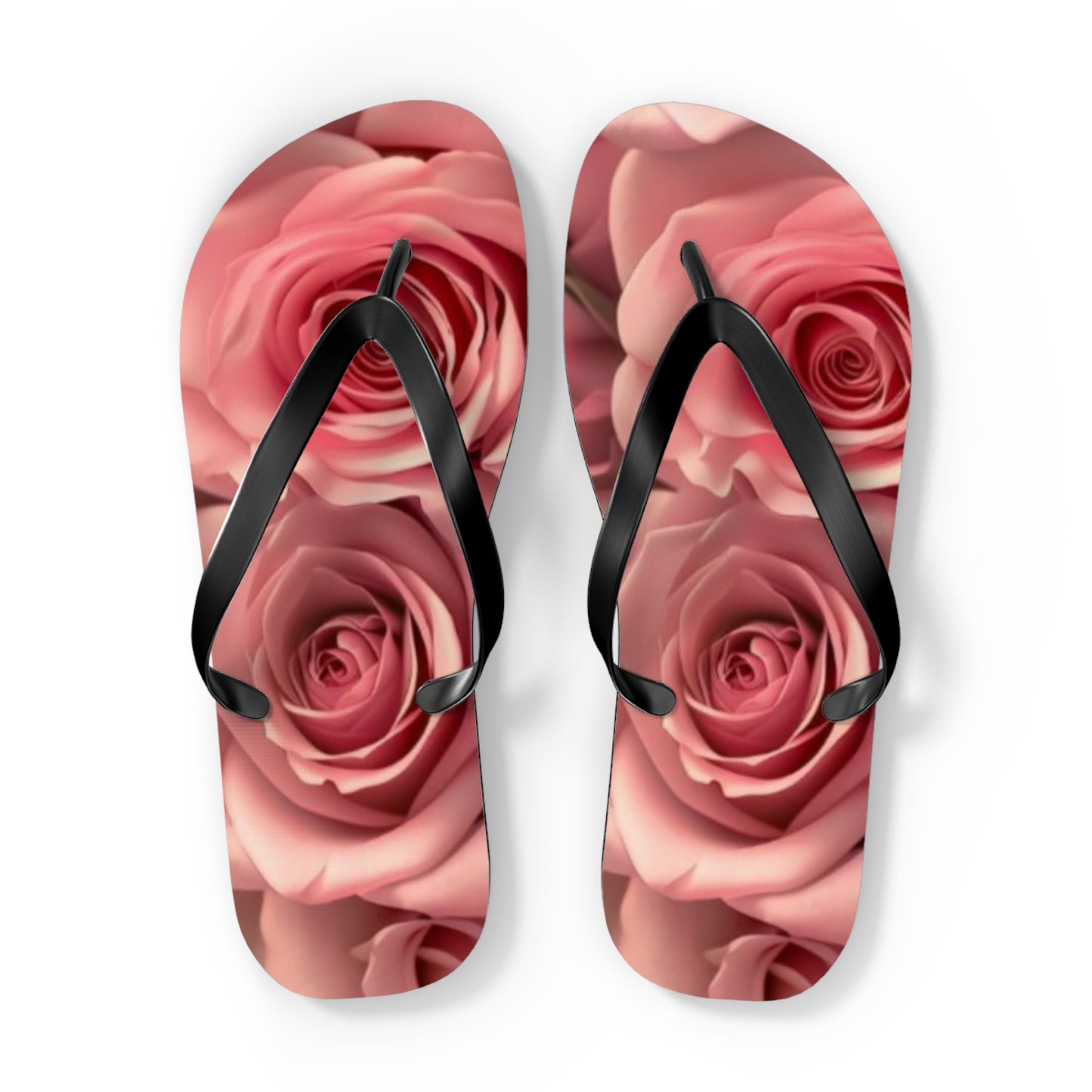 Pink Roses Flip Flops