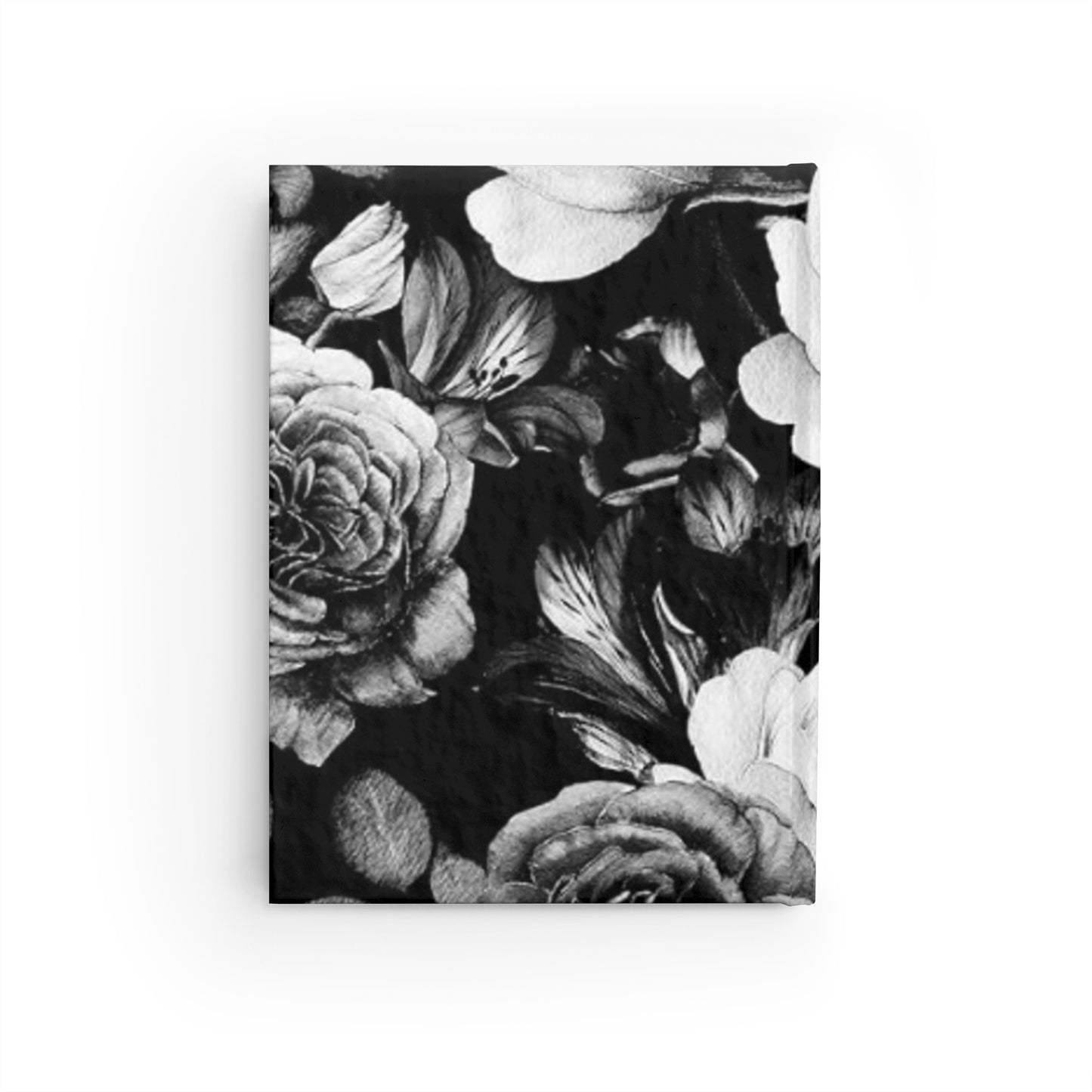 Black and White Floral Design Journal - Ruled Line