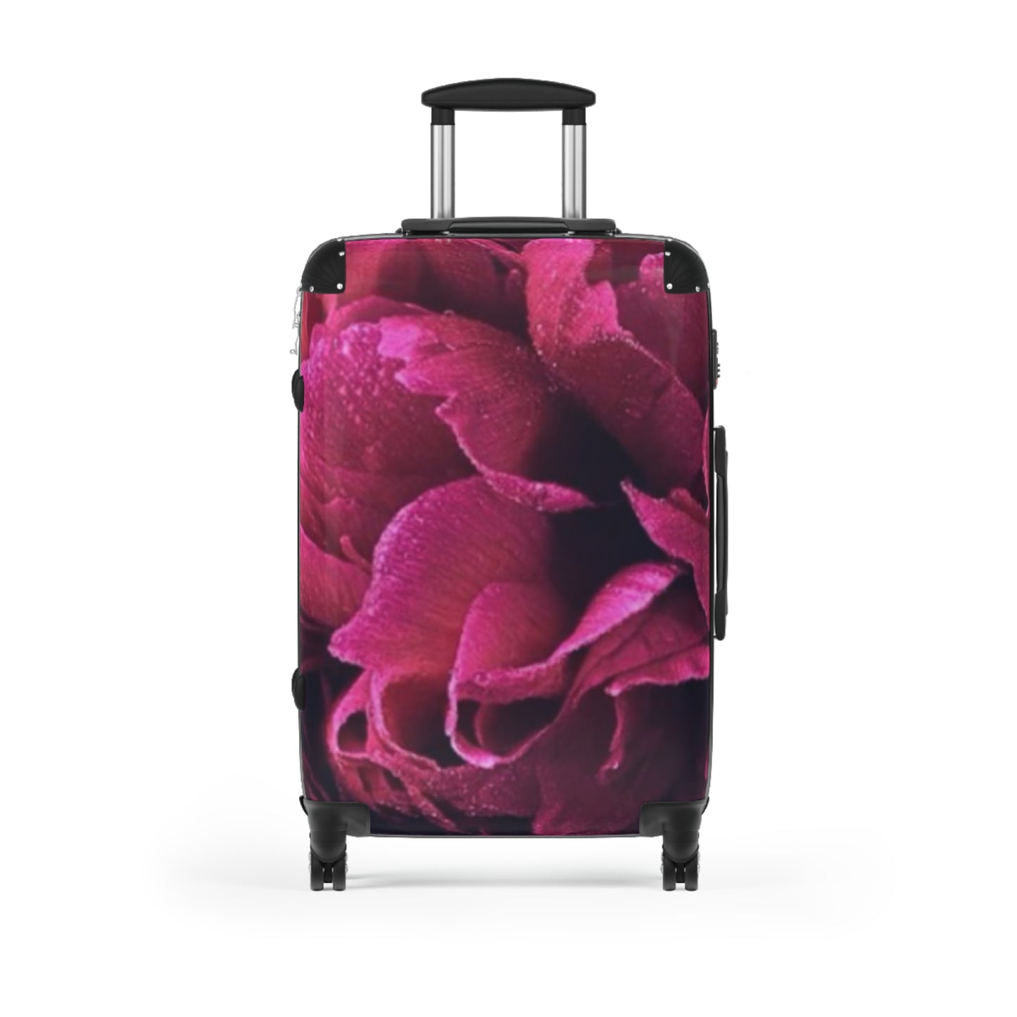 Magenta Floral Suitcase for Travelers – Vibrant & Tough
