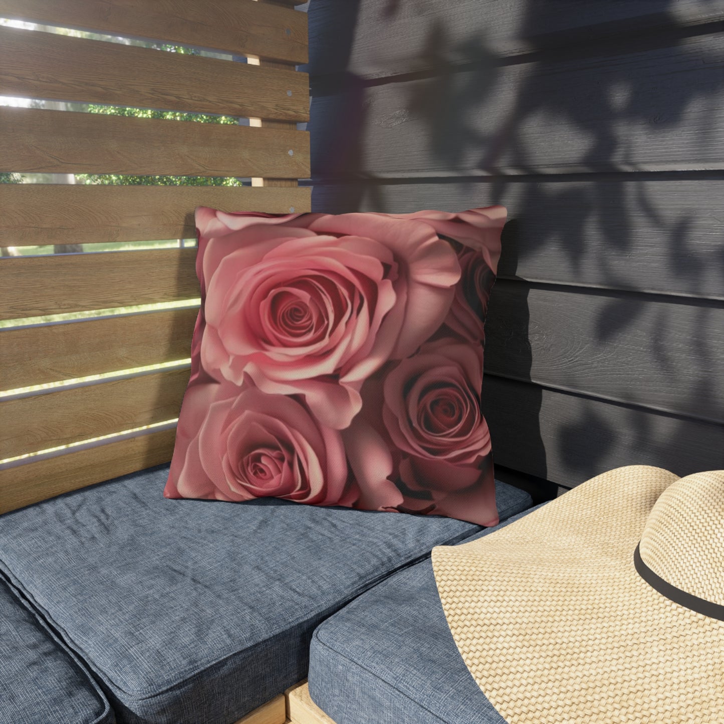 Pink Roses Outdoor Pillow