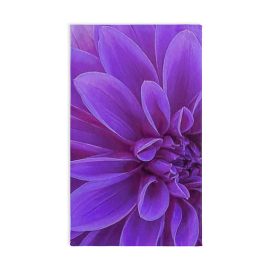 Floral Hand Towel – Purple Dahlia Art