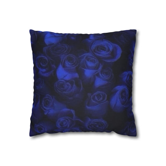 Dark Blue Roses Square Pillowcase