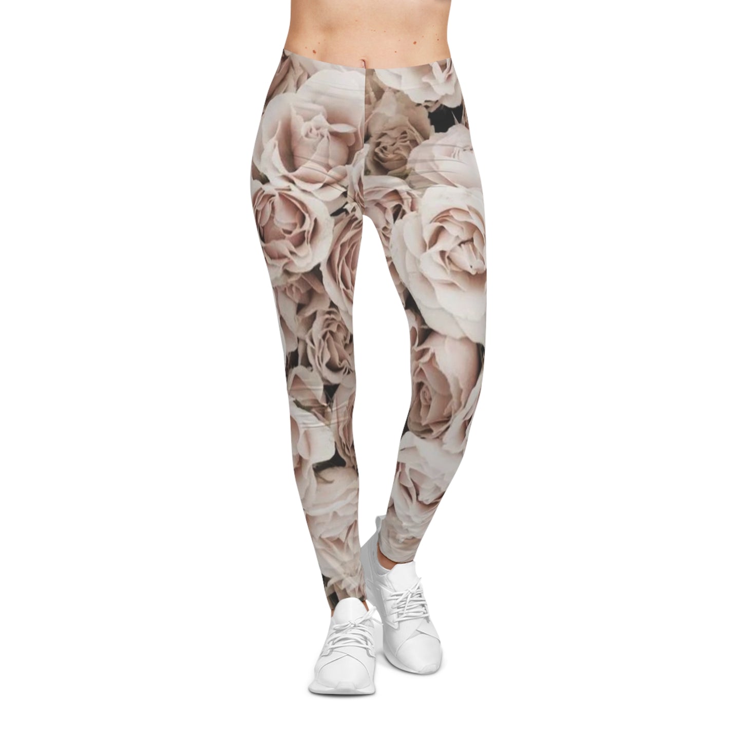 Light Pink Comfortable Floral Casual Leggings