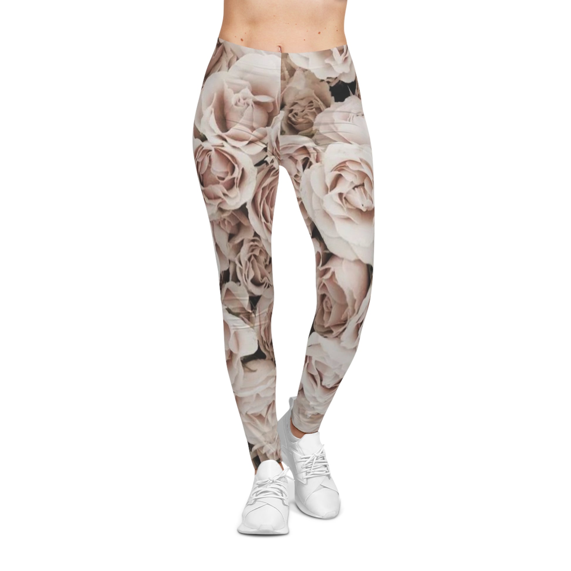 Light Pink Comfortable Floral Casual Leggings