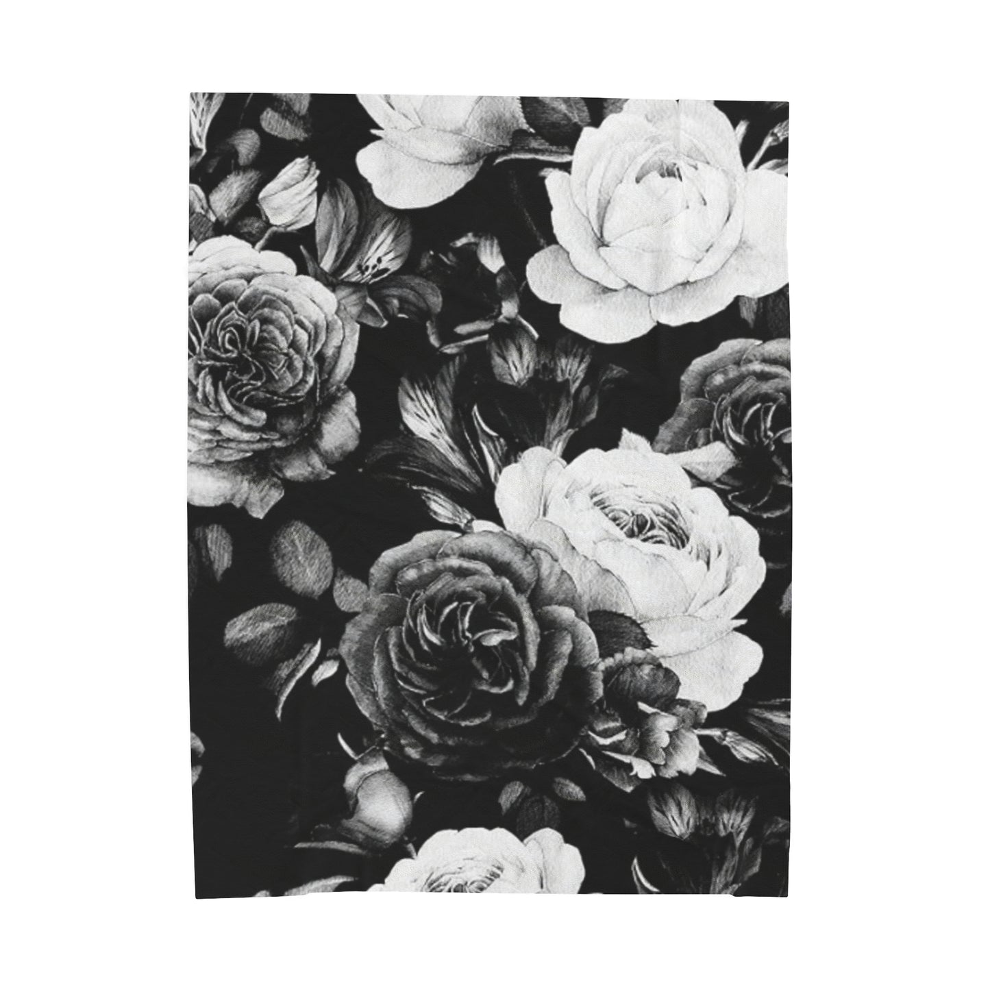 Soft Floral Blanket – Black & White Design for Cozy Style
