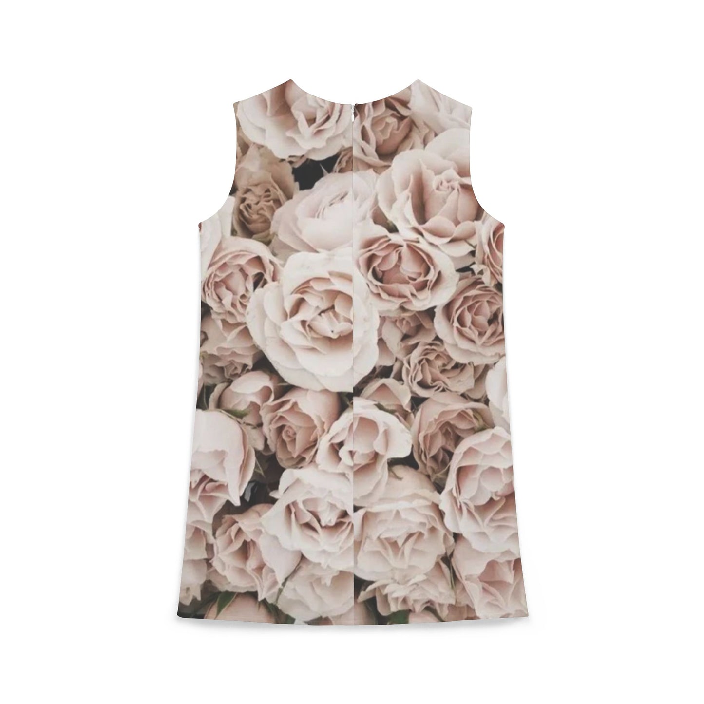 Light Pink Roses Sleeveless Dress