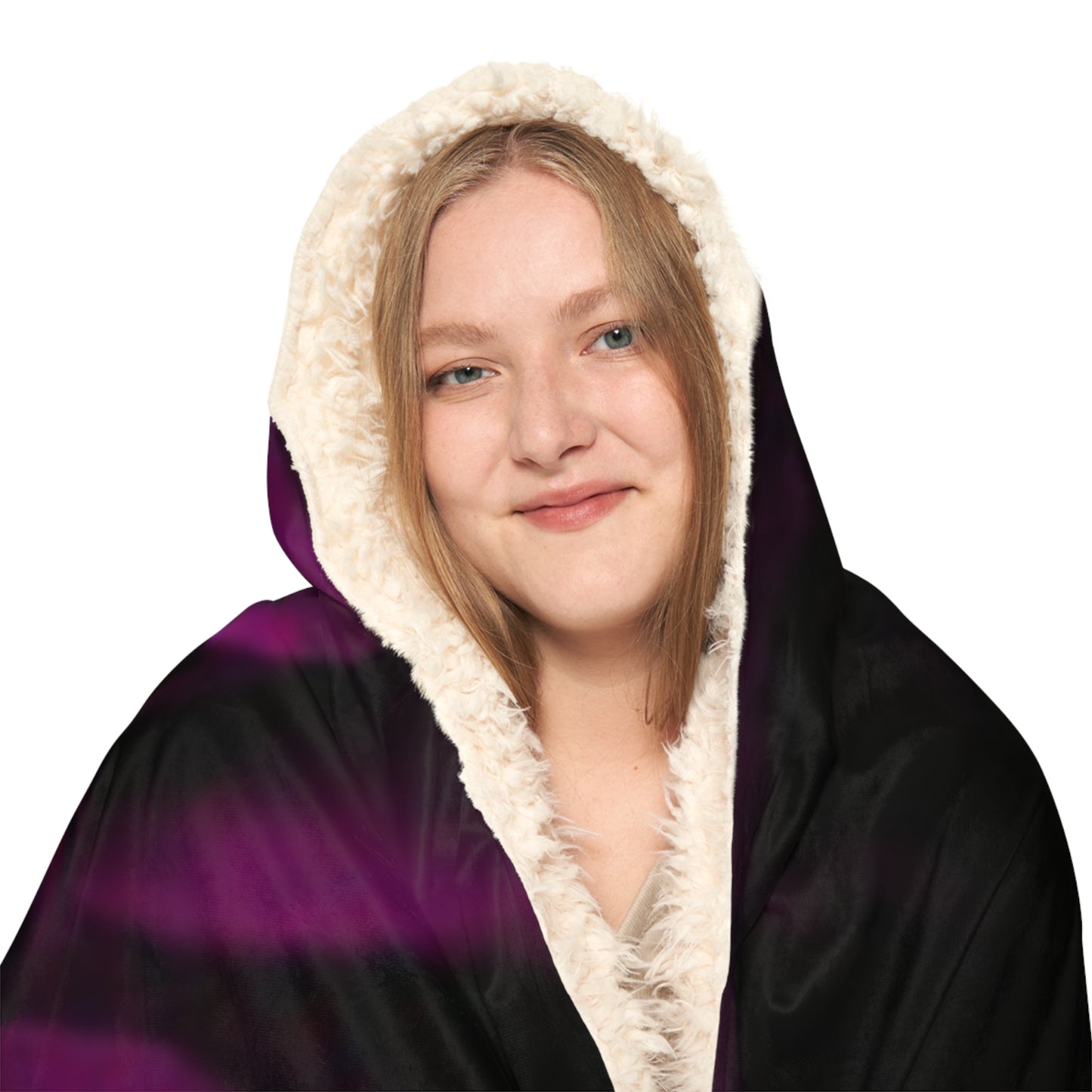 Dark Purple Roses Hood Blanket
