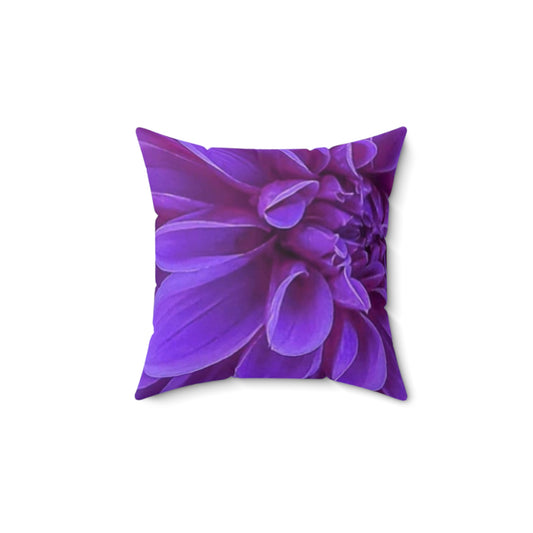 Purple Dahlia Floral Square Pillow – Bold & Beautiful Decor