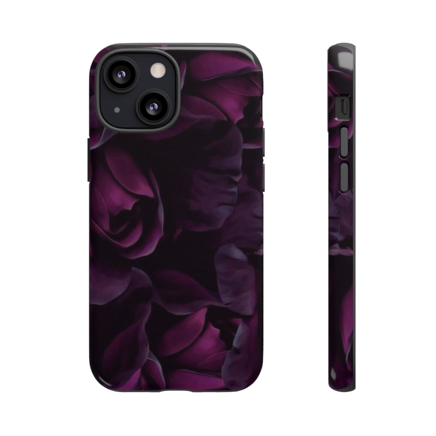 Dark Purple Floral Tough Phone Case