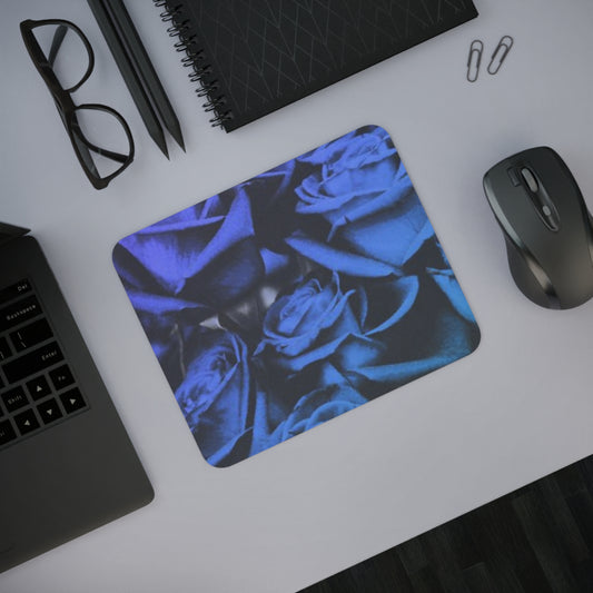 Blue Roses Desk Mouse Pad