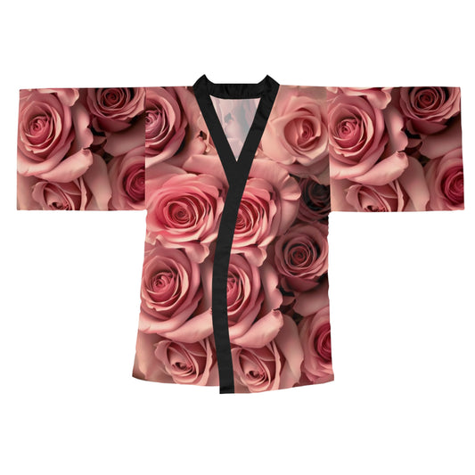 Pink Roses Kimono Robe