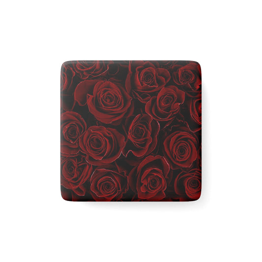 Red Roses Floral Square Magnet – Floral Square Magnets