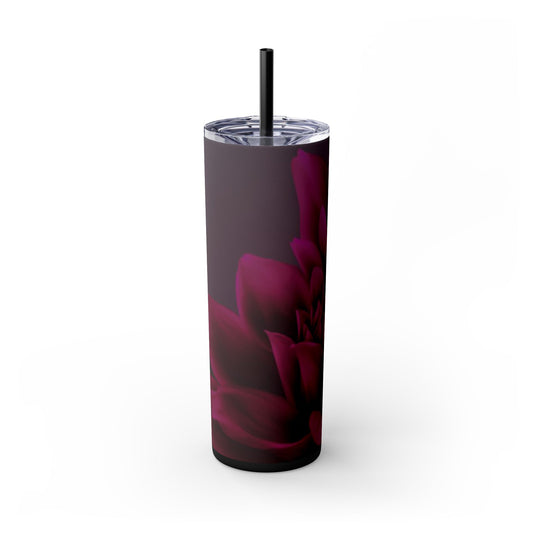 Magenta Dahlia Skinny Tumbler – Durable Stainless Steel 20 oz