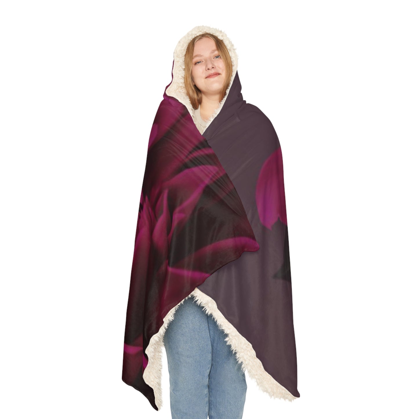 Magenta Dahlia Hood Blanket
