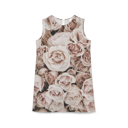 Light Pink Roses Sleeveless Dress