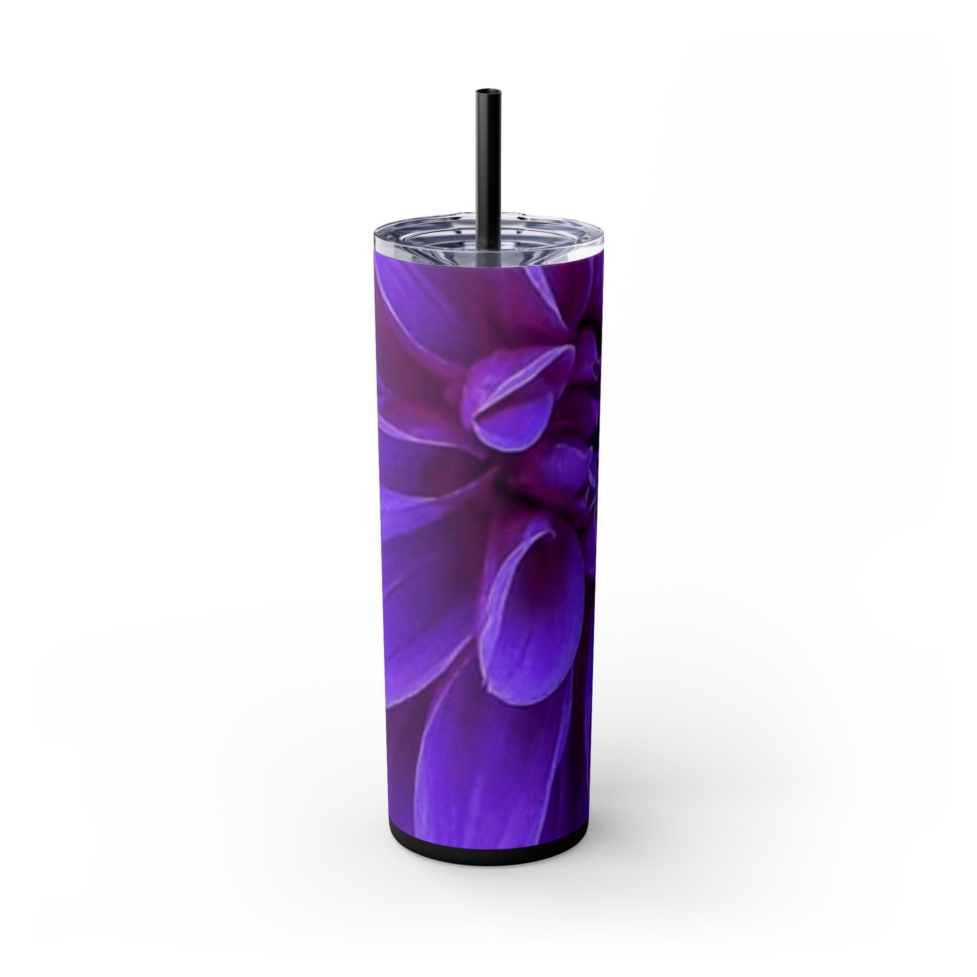 Purple Dahlia Skinny Tumbler – Durable Stainless Steel 20 oz