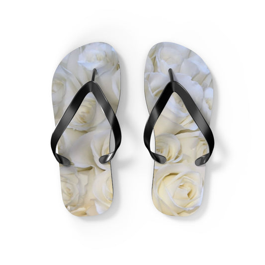 White Roses Flip Flops