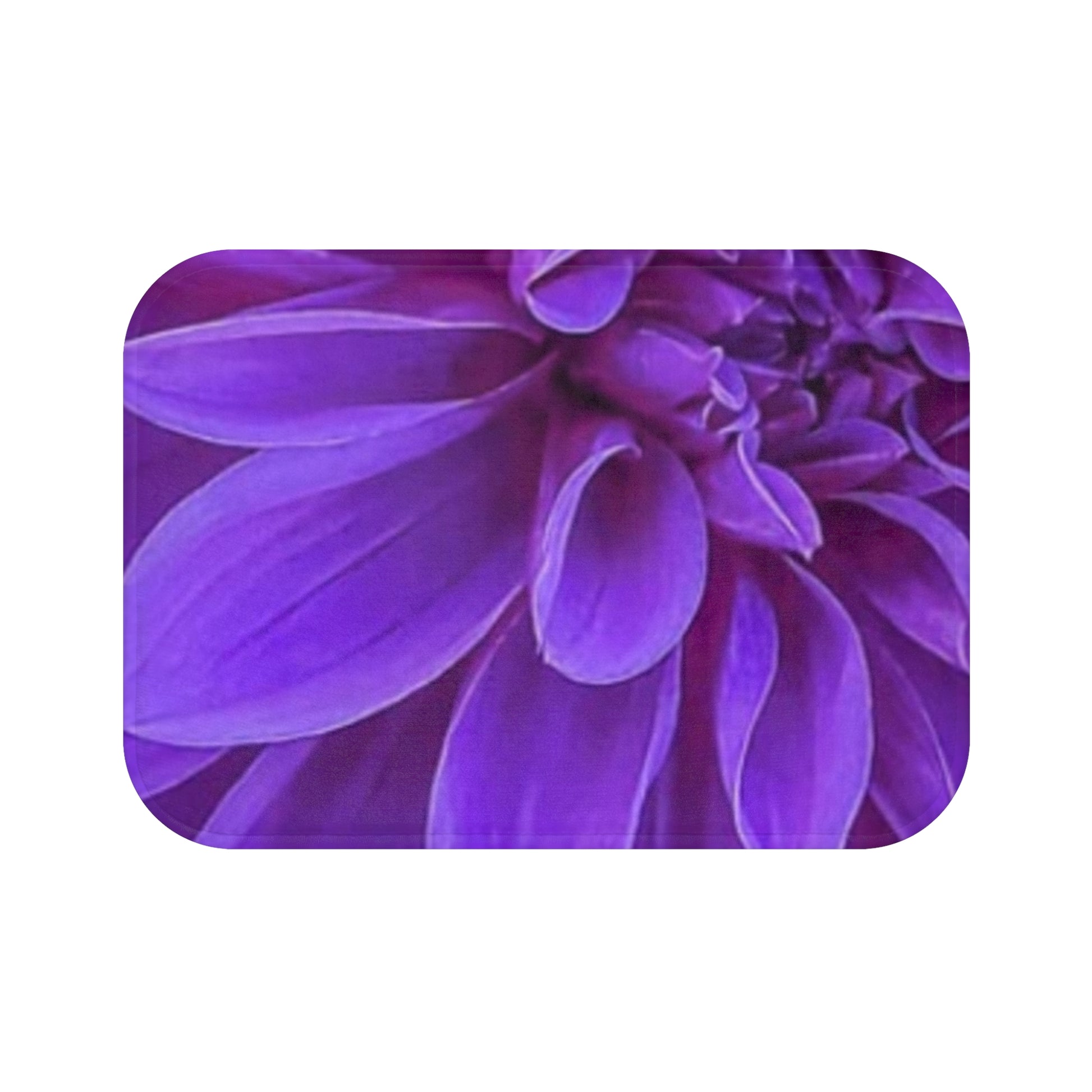 Purple Dahlia Floral Bath Mat Anti Slipping