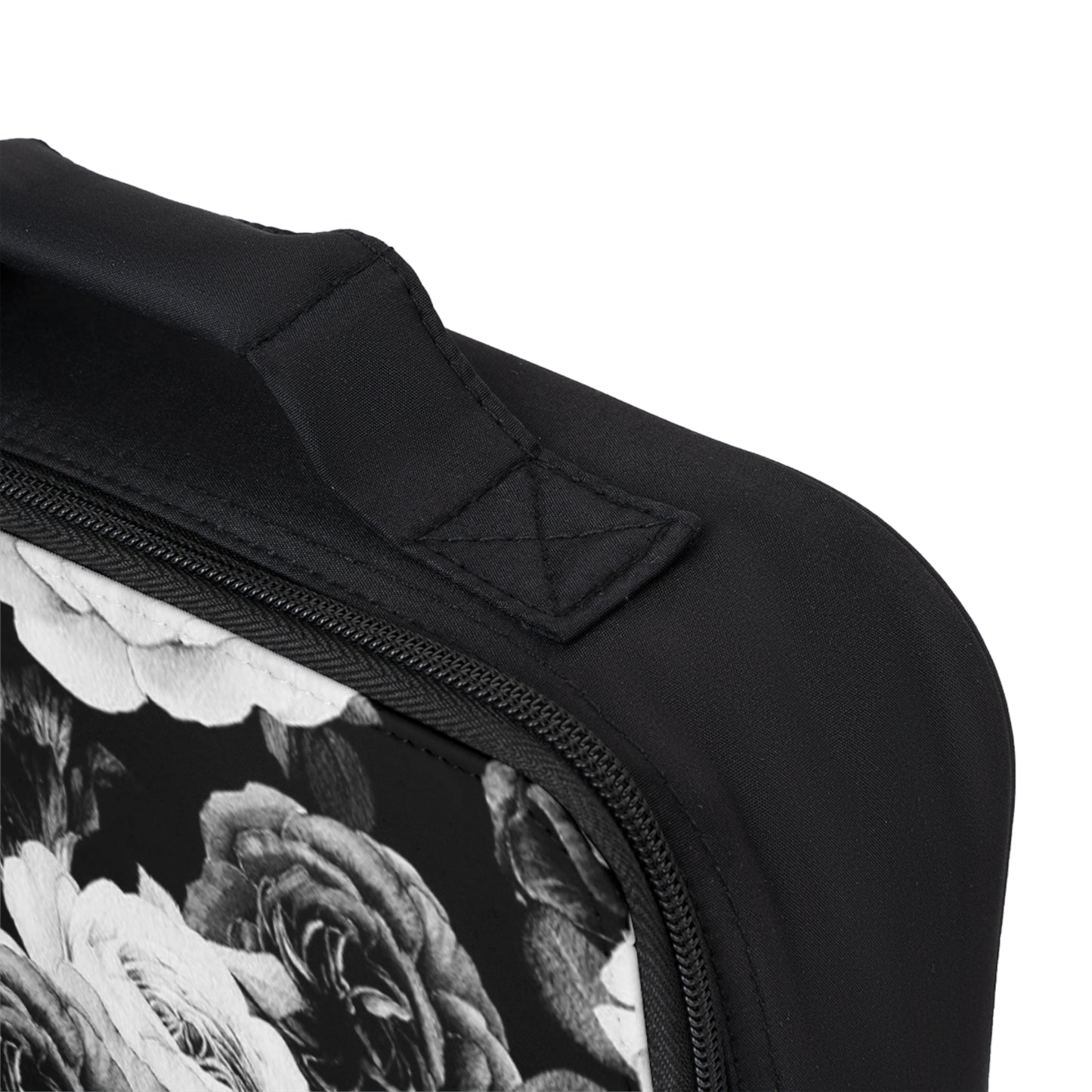 Black and White Floral Lunch Bag