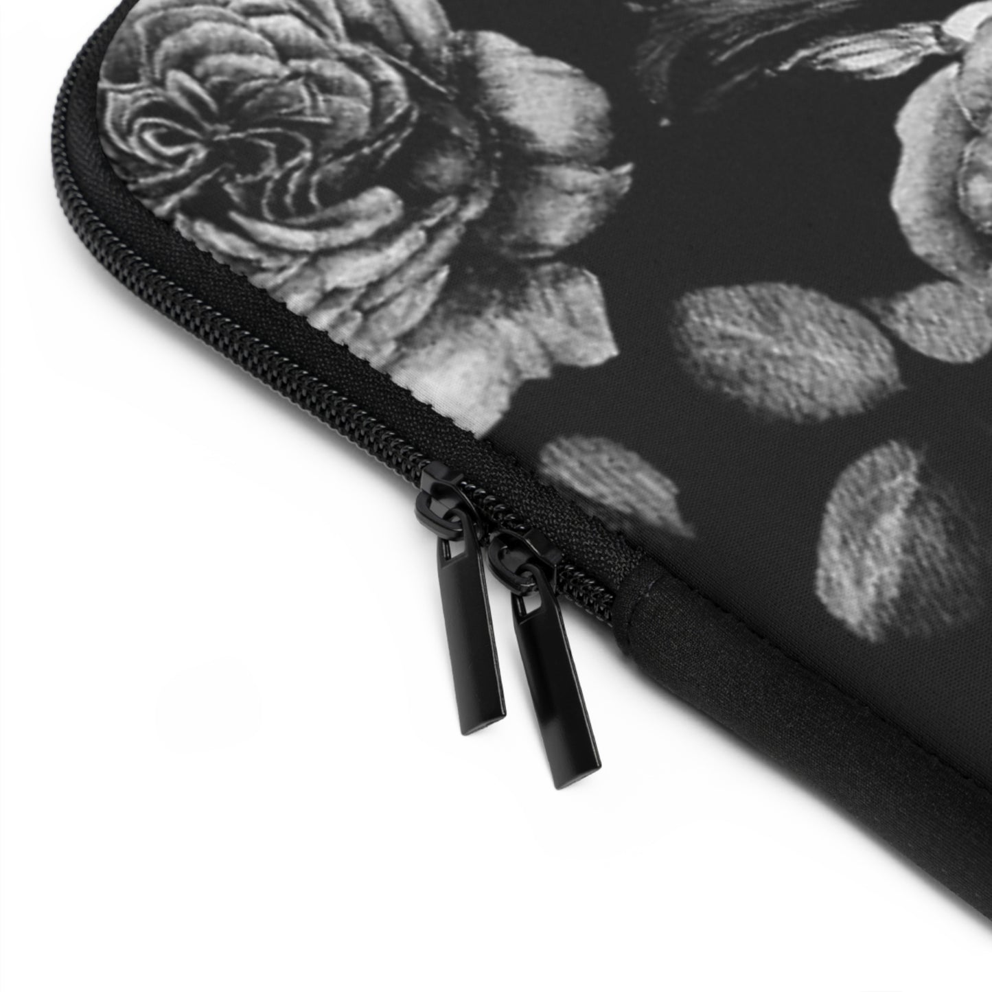 Black and White Floral Laptop Sleeve