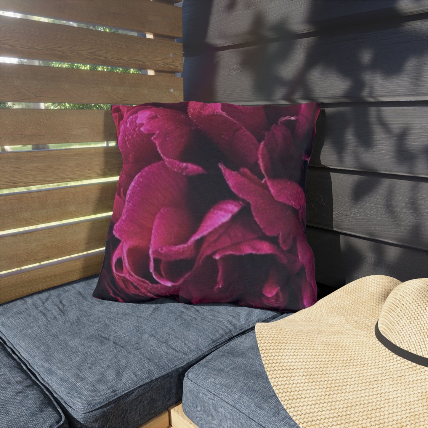 Magenta Floral Outdoor Pillow