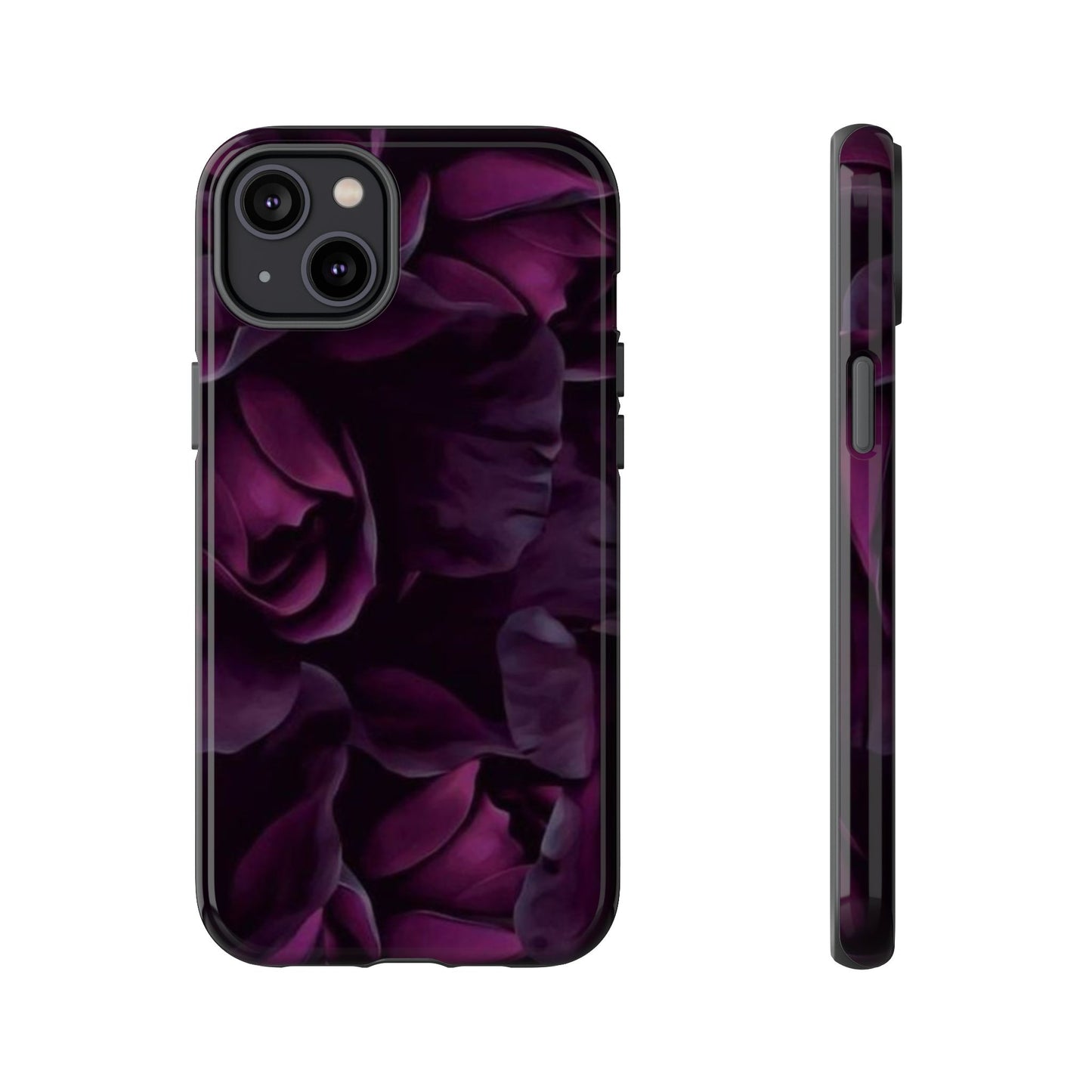 Dark Purple Floral Tough Phone Case
