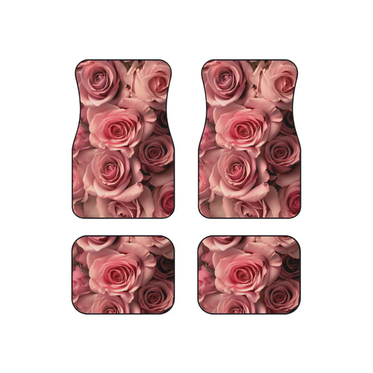 Pink Roses Car Mats (Set of 4)