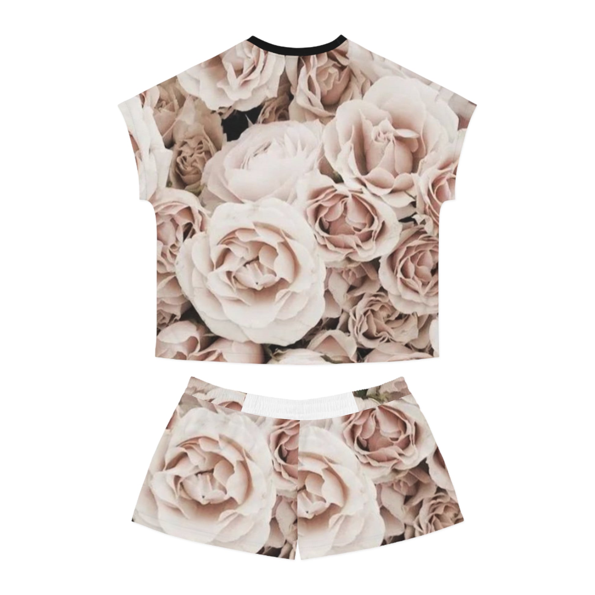 Light Pink Floral Pajama Set for Women