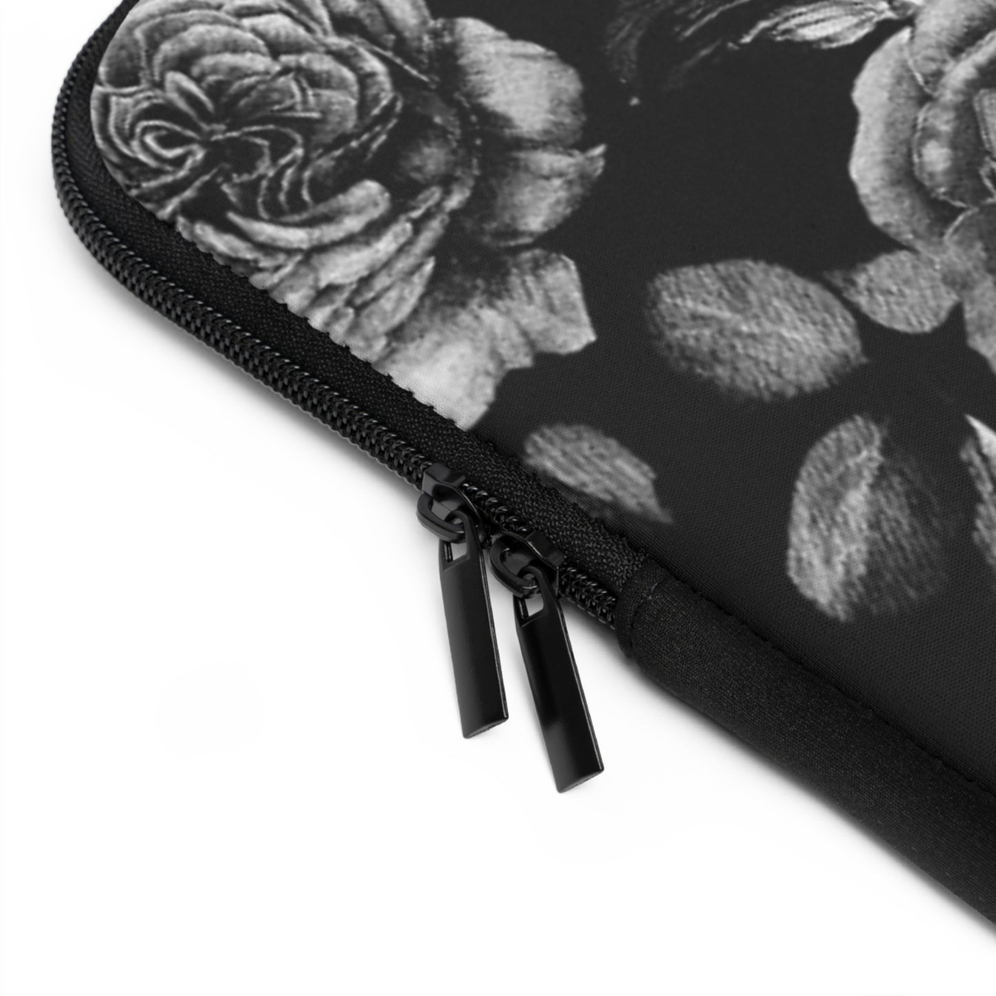 Black and White Floral Laptop Sleeve