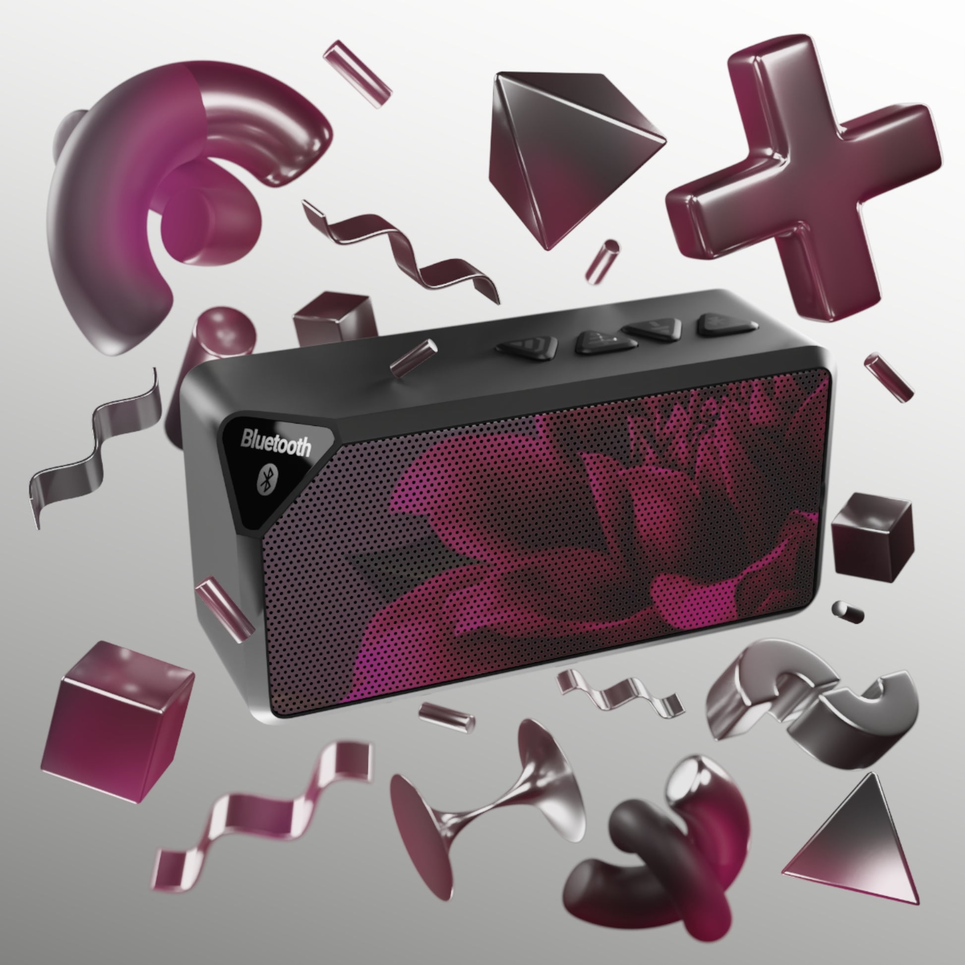  Portable Floral Bluetooth Speaker – Magenta Dahlia Design