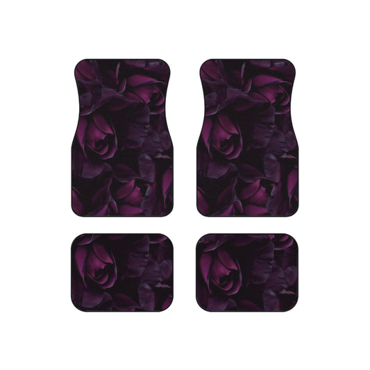 Dark Purple Floral Car Mats (Set of 4)