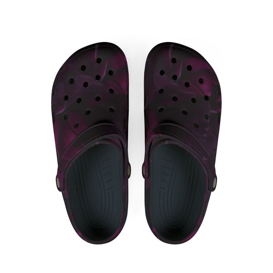 Dark Purple Floral Foam Shoes