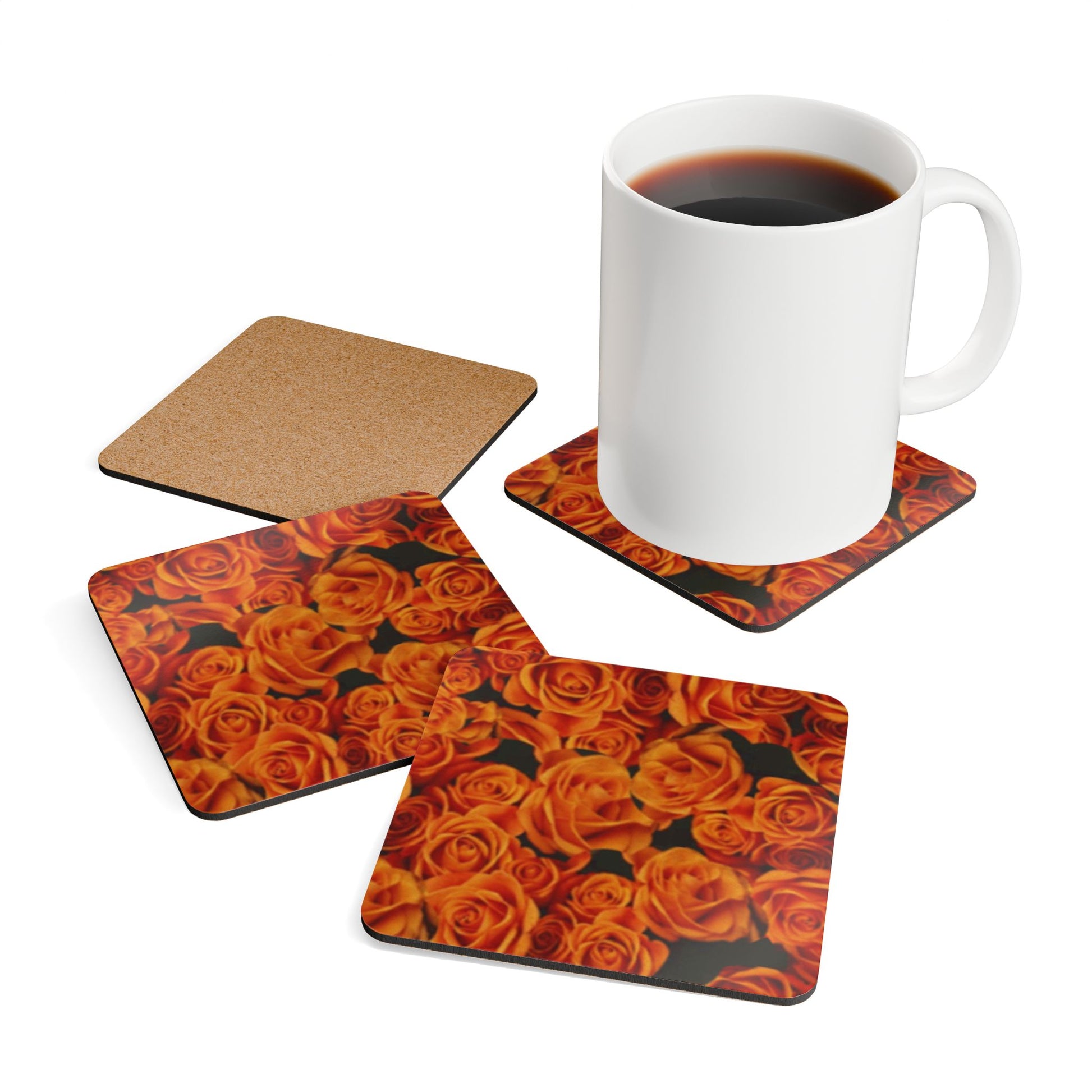 Orange Roses Drink Coasters For Table