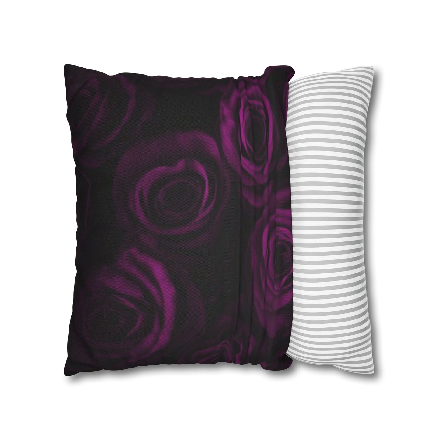 Dark Purple Roses Square Pillowcase
