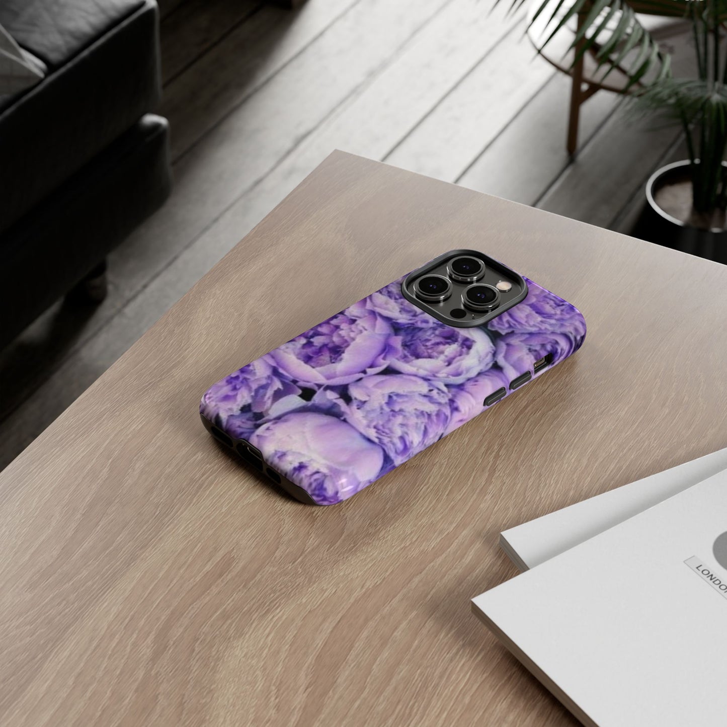 Purple Peony Tough Phone Case