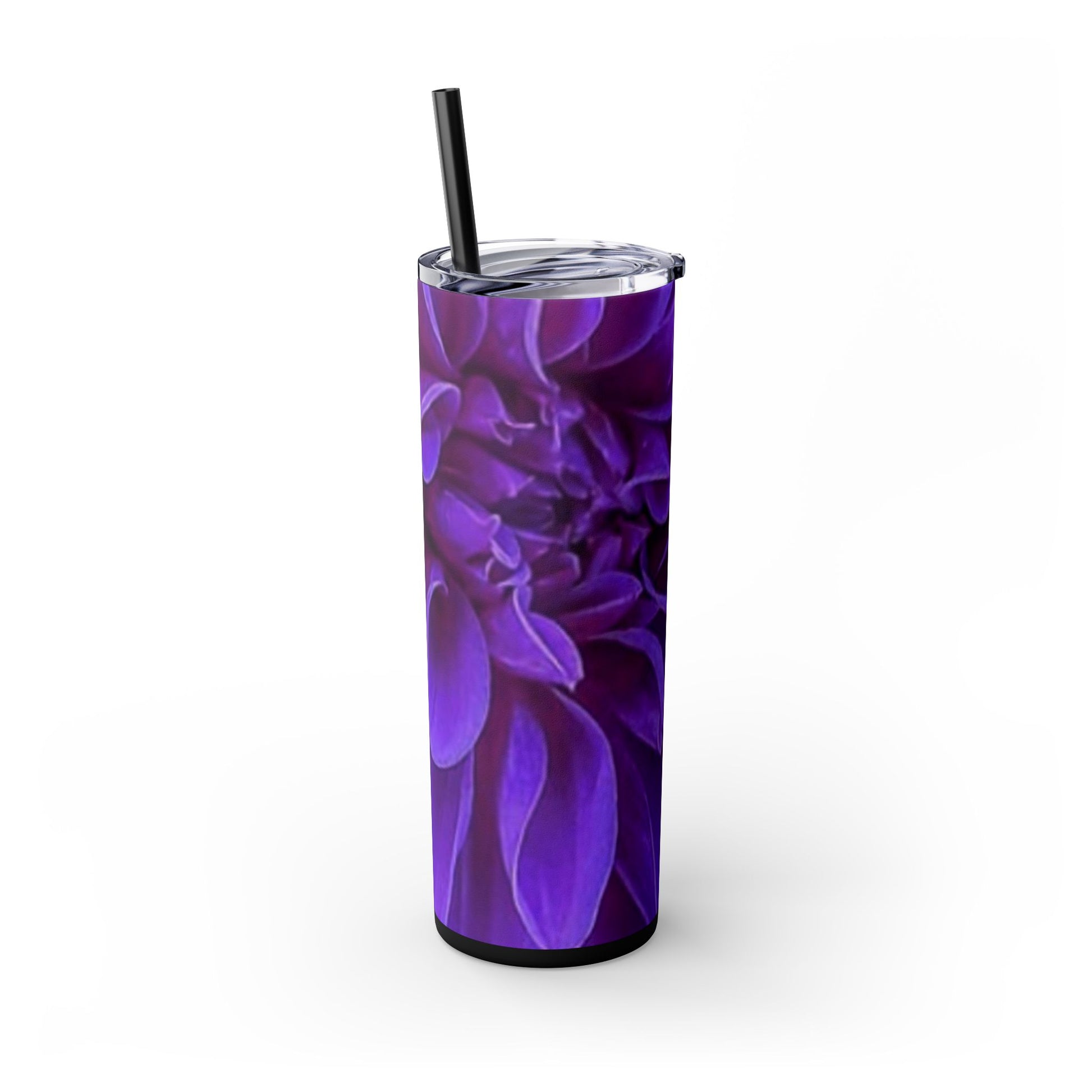 Purple Dahlia Skinny Tumbler – Durable Stainless Steel 20 oz