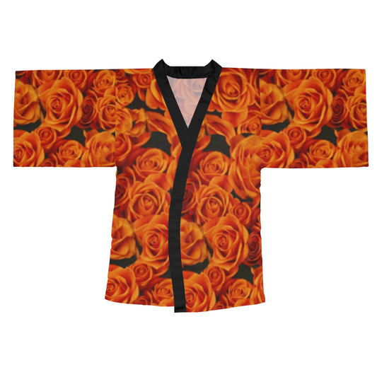Orange Roses Kimono Robe
