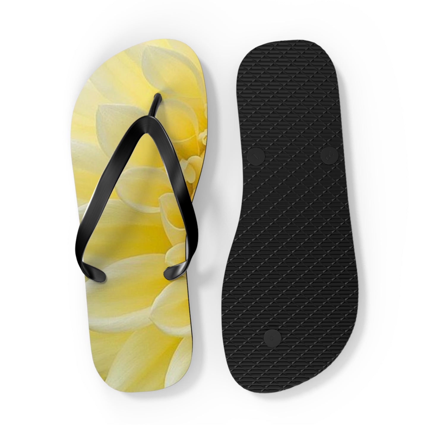 Yellow Dahlia Flip Flops
