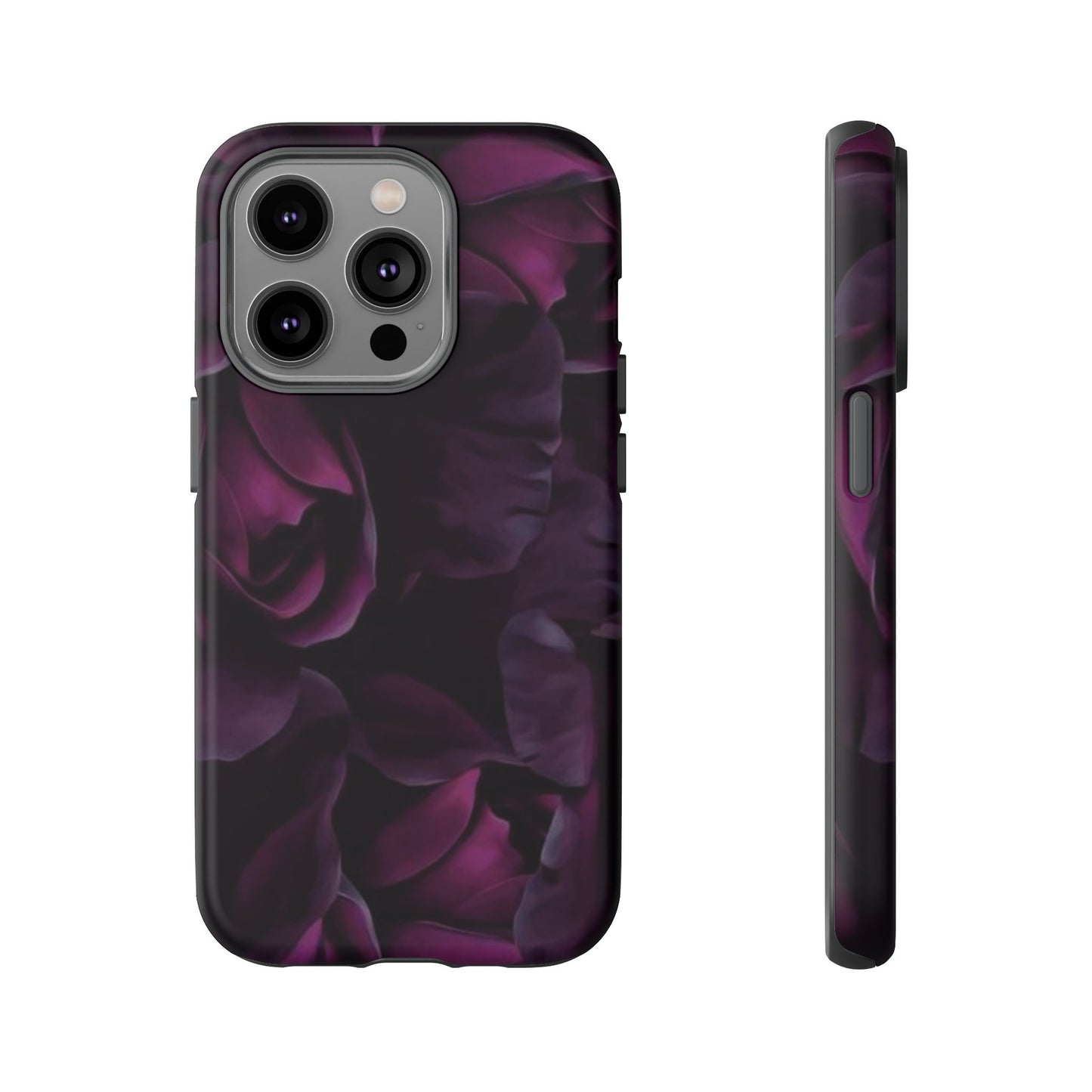 Dark Purple Floral Tough Phone Case