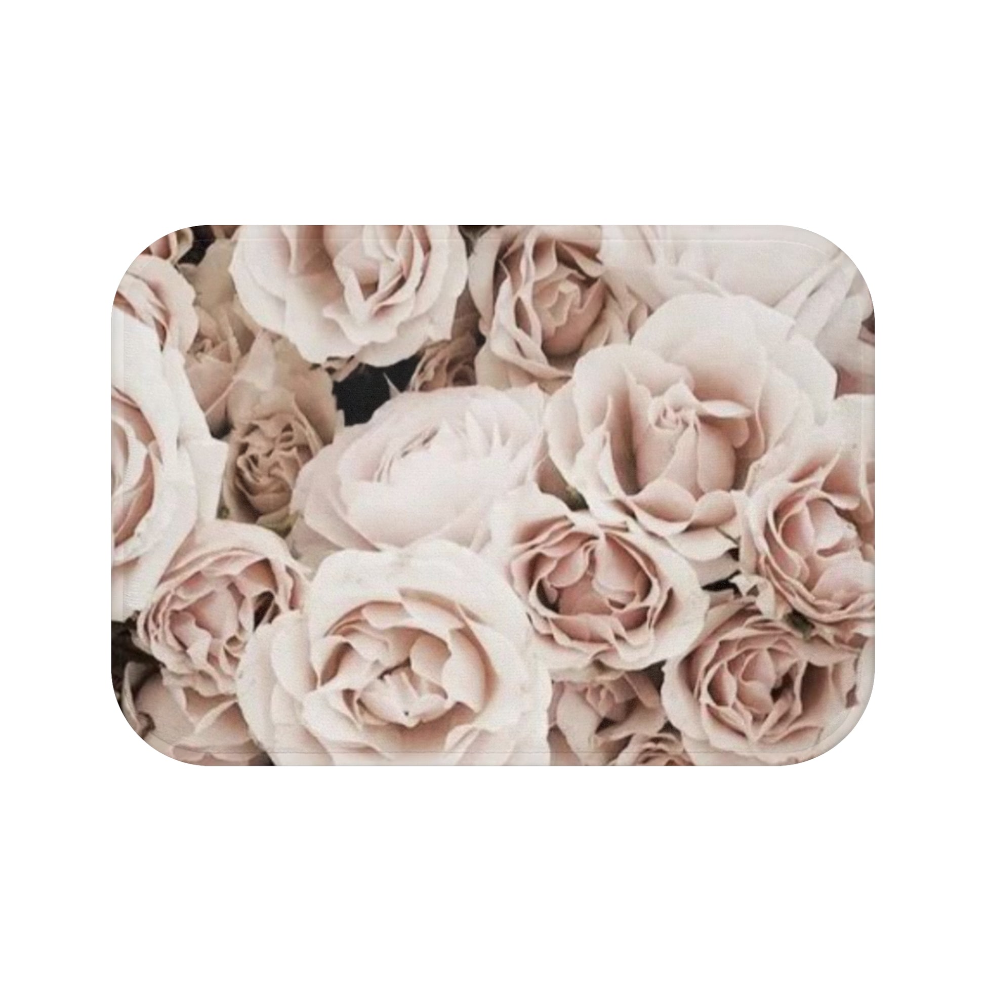 Light Pink Roses Floral Bath Mat Anti Slipping